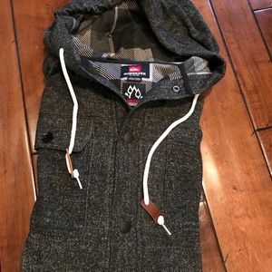 Quicksilver water repellent hooded zip & button